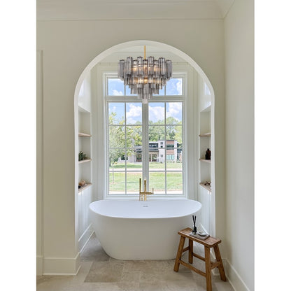 Crystorama Addis 12 Light Chandelier, Gray/Brass/Gold/Smoke