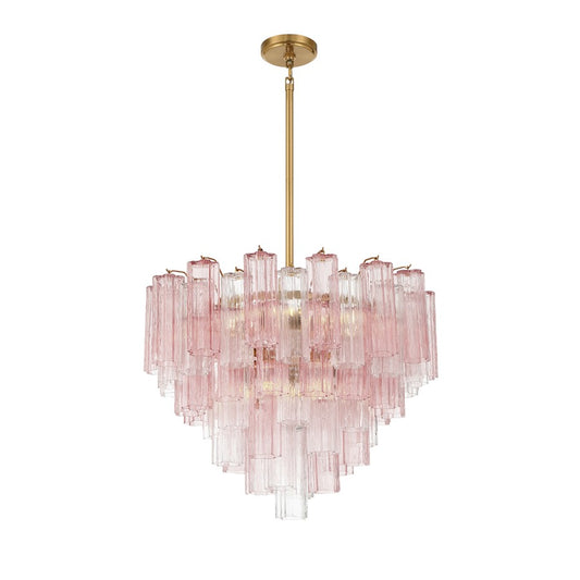Crystorama Addis 12 Light Chandelier, Brass/Gold/Spring - ADD-312-AG-SP