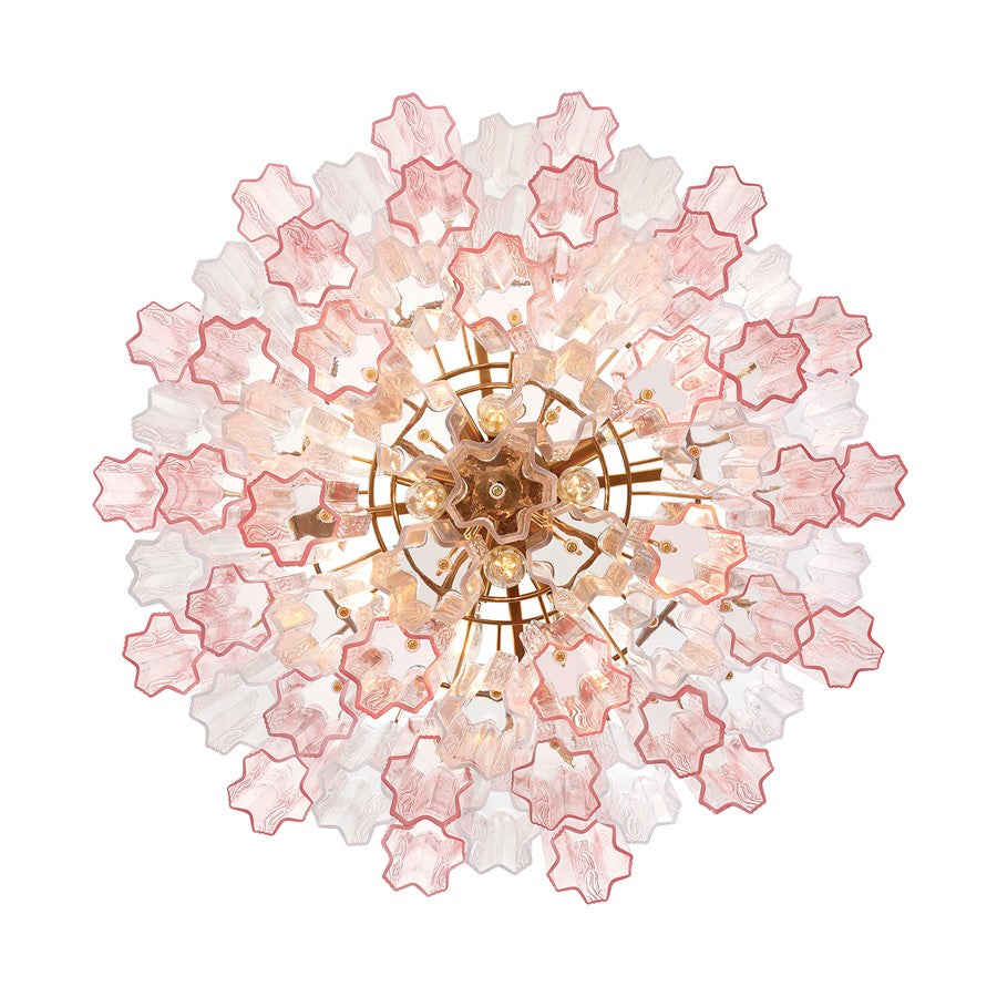 Crystorama Addis 12 Light Chandelier, Brass/Gold/Spring