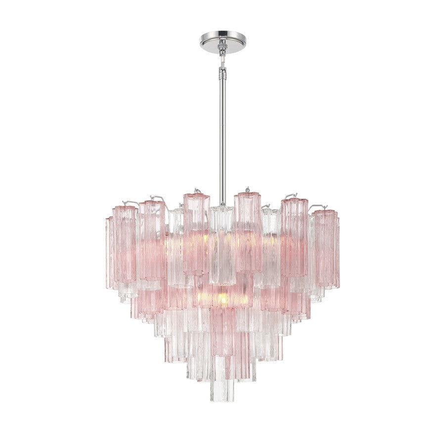 Crystorama Addis 12 Light Chandelier, Chrome/Spring - ADD-312-CH-SP