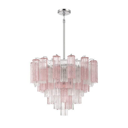 Crystorama Addis 12 Light Chandelier, Chrome/Spring