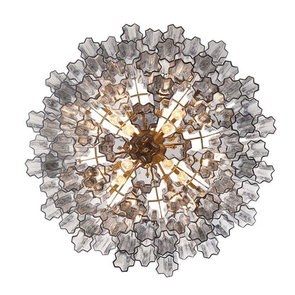 Crystorama Addis 16 Light Chandelier, Gray/Brass/Gold/Smoke