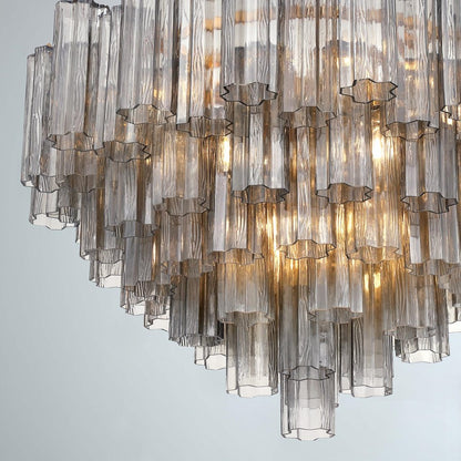 Crystorama Addis 16 Light Chandelier, Gray/Brass/Gold/Smoke