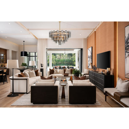 Crystorama Addis 16 Light Chandelier, Gray/Brass/Gold/Smoke