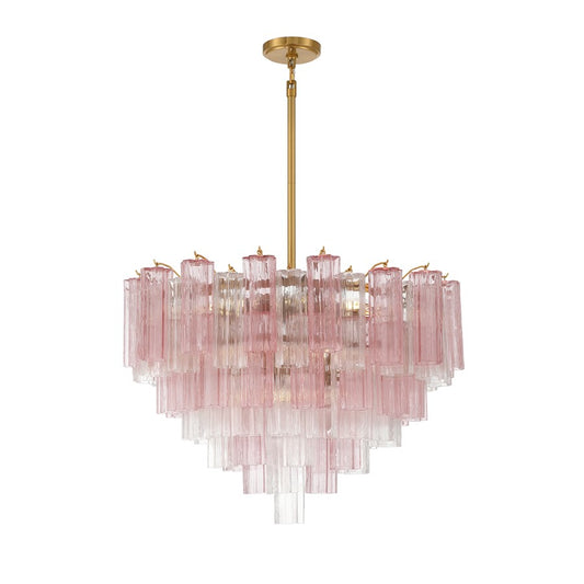 Crystorama Addis 16 Light Chandelier, Brass/Gold/Spring - ADD-316-AG-SP