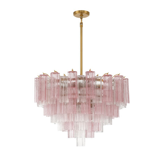 Crystorama Addis 16 Light Chandelier, Brass/Gold/Spring
