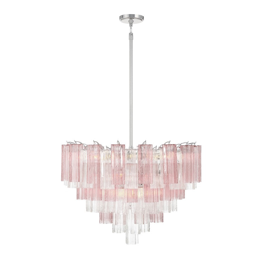 Crystorama Addis 16 Light Chandelier, Chrome/Spring