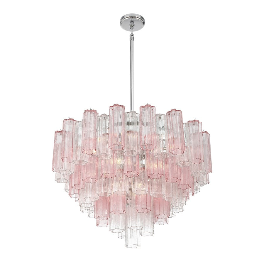 Crystorama Addis 16 Light Chandelier, Chrome/Spring