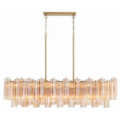 14 Light Chandelier, Aged Brass