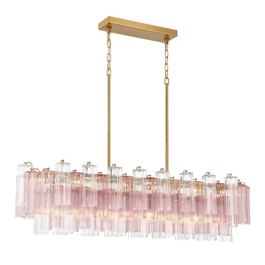 Crystorama Addis 14 Light Linear Chandelier, Brass/Gold/Spring - ADD-317-AG-SP
