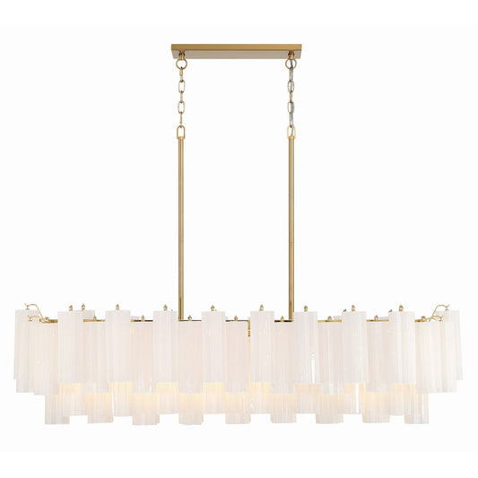 14 Light Chandelier, Aged Brass
