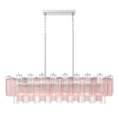 Crystorama Addis 14 Light Linear Chandelier, Chrome/Spring