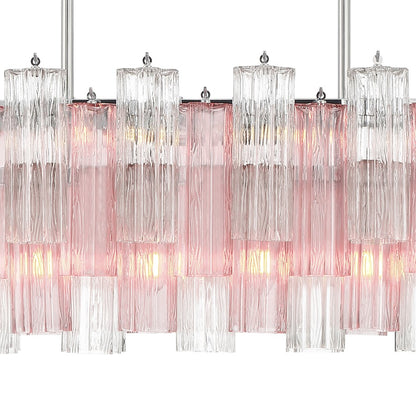 Crystorama Addis 14 Light Linear Chandelier, Chrome/Spring