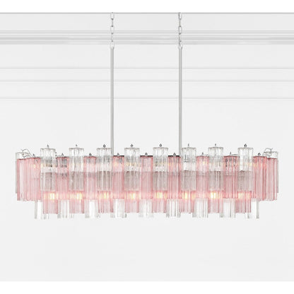 Crystorama Addis 14 Light Linear Chandelier, Chrome/Spring