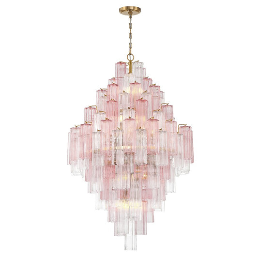 Crystorama Addis 20 Light Chandelier, Brass/Gold/Spring - ADD-319-AG-SP