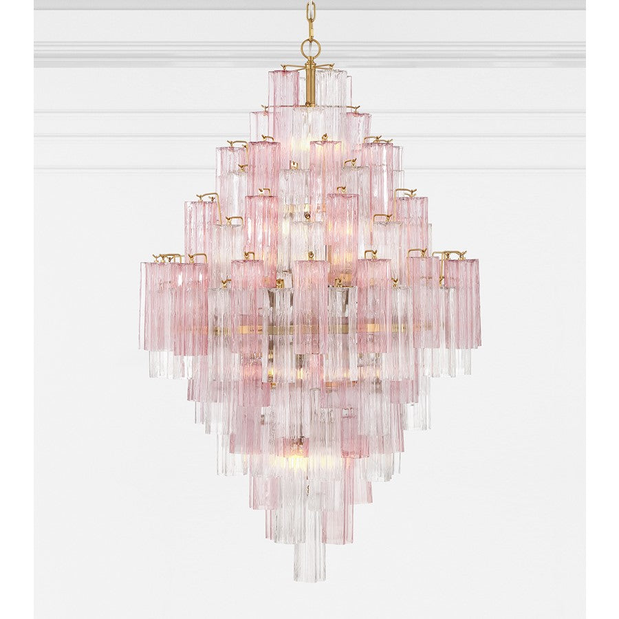 Crystorama Addis 20 Light Chandelier, Brass/Gold/Spring