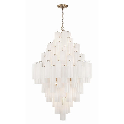20 Light Chandelier, Aged Brass