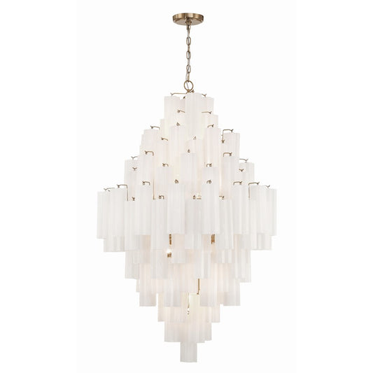 20 Light Chandelier, Aged Brass