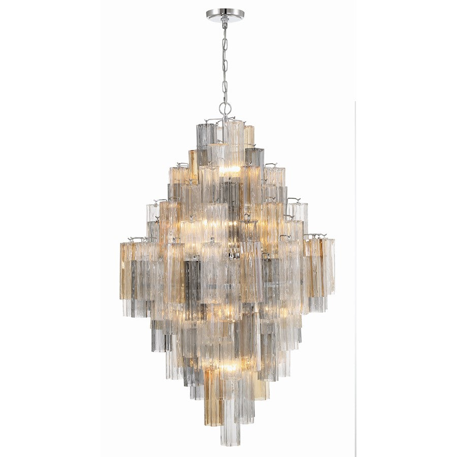 20 Light Chandelier, Polished Chrome
