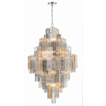 20 Light Chandelier, Polished Chrome