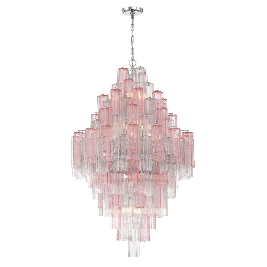 Crystorama Addis 20 Light Chandelier, Chrome/Spring - ADD-319-CH-SP