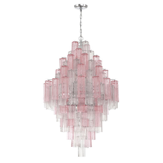 Crystorama Addis 20 Light Chandelier, Chrome/Spring