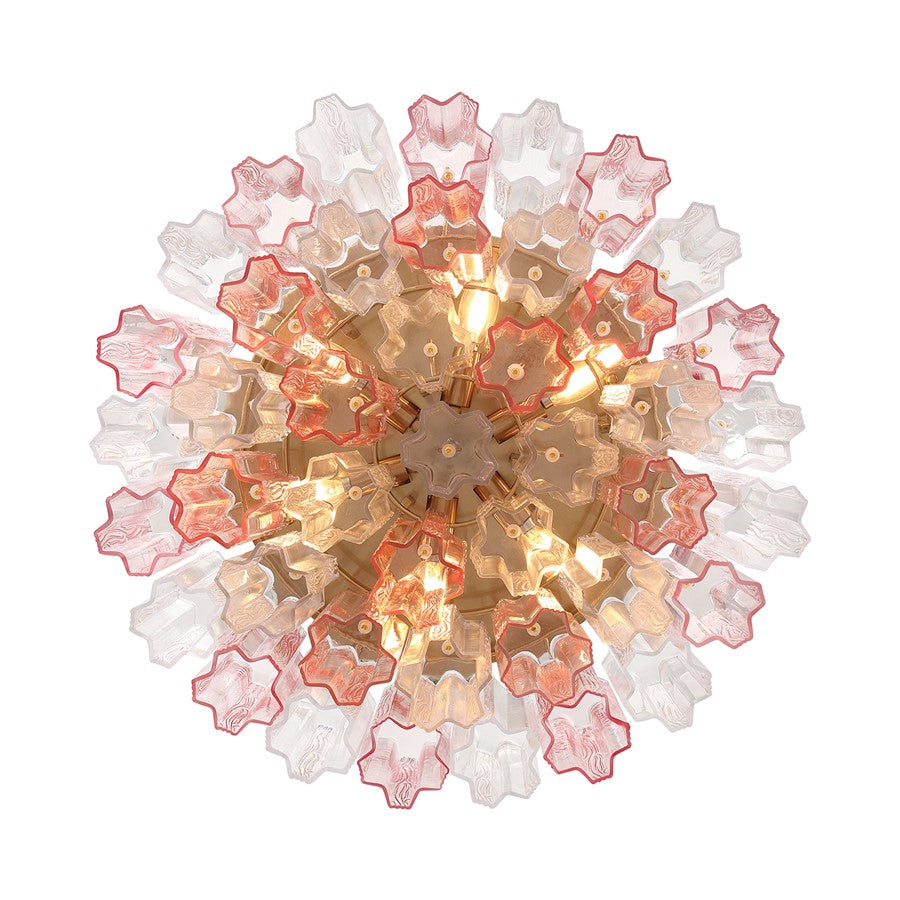 Crystorama Addis 7 Light Flush, Brass/Gold/Spring