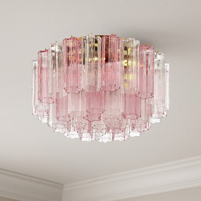 Crystorama Addis 7 Light Flush, Brass/Gold/Spring