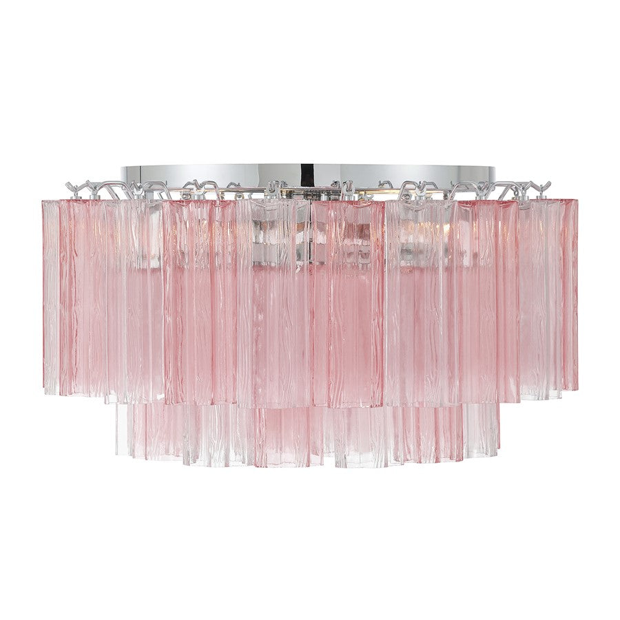 Crystorama Addis 7 Light Flush , Chrome/Spring