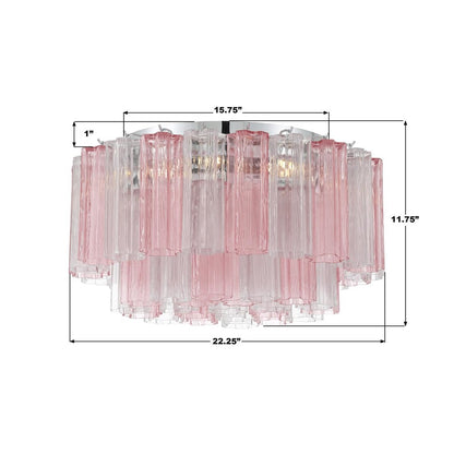 Crystorama Addis 7 Light Flush , Chrome/Spring