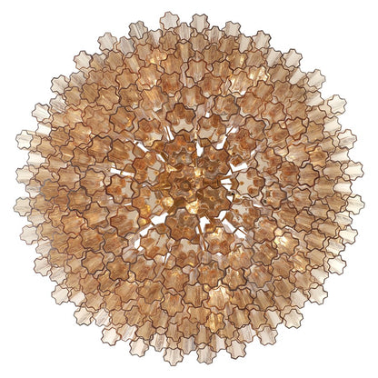 Crystorama Addis 28 Light 49" Chandelier, Aged Brass/Amber