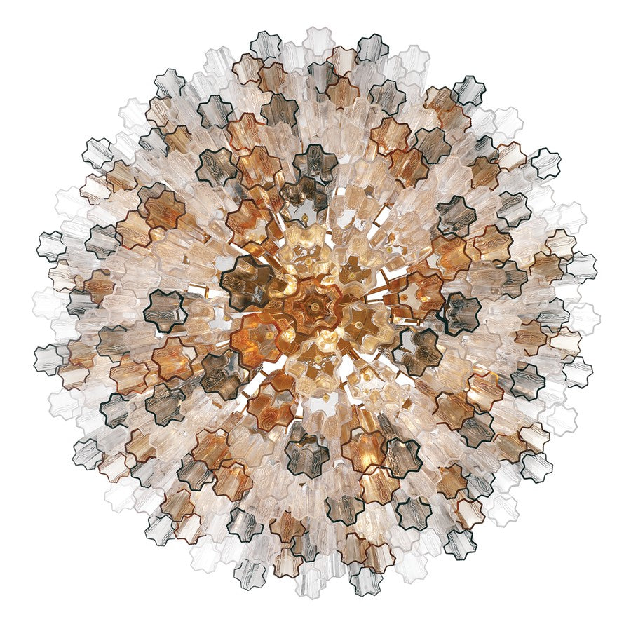 Crystorama Addis 28 Light 49" Chandelier, Aged Brass/Autumn