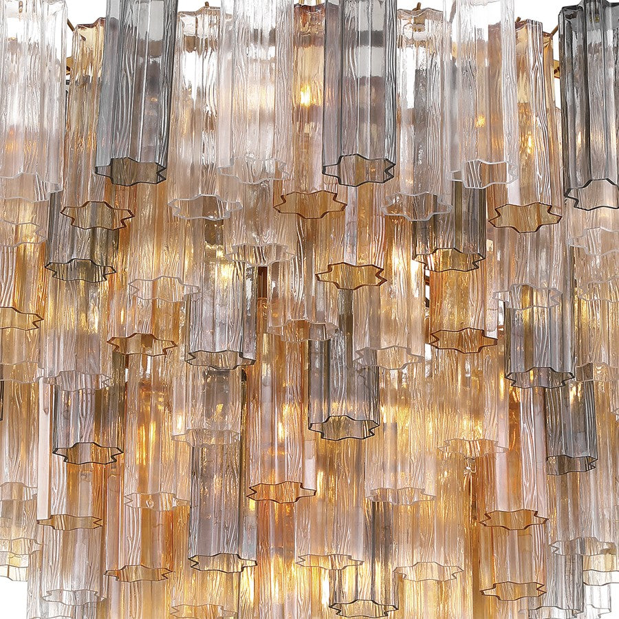 Crystorama Addis 28 Light 49" Chandelier, Aged Brass/Autumn