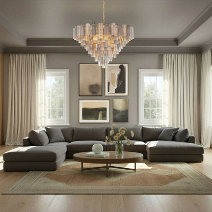 Crystorama Addis 28 Light 49" Chandelier, Aged Brass/Autumn