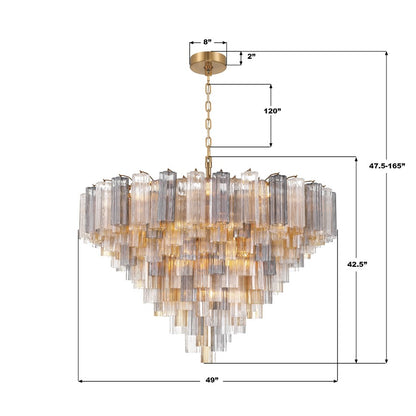 Crystorama Addis 28 Light 49" Chandelier, Aged Brass/Autumn