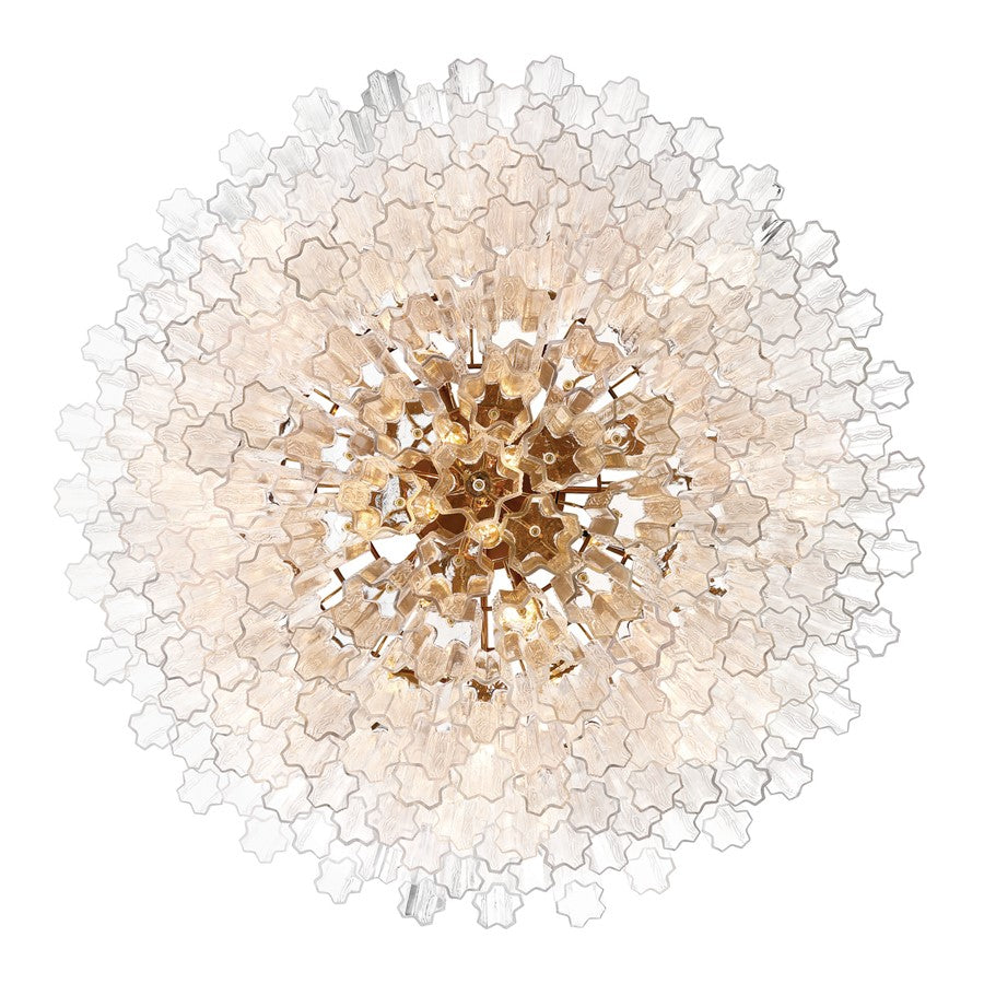 Crystorama Addis 28 Light 49" Chandelier, Aged Brass/Clear