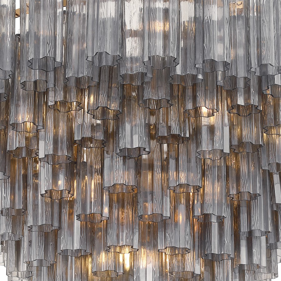 Crystorama Addis 28 Light 49" Chandelier, Aged Brass/Smoke