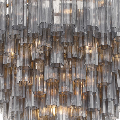 Crystorama Addis 28 Light 49" Chandelier, Aged Brass/Smoke