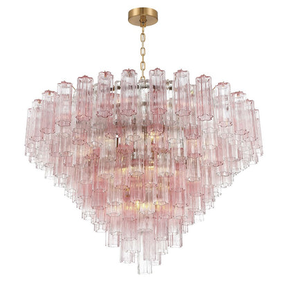 Crystorama Addis 28 Light 49" Chandelier, Aged Brass/Spring