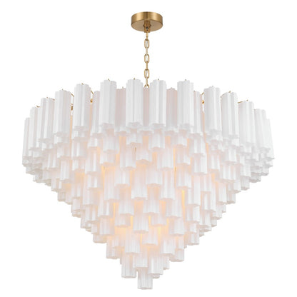 Crystorama Addis 28 Light 49" Chandelier, Aged Brass/White