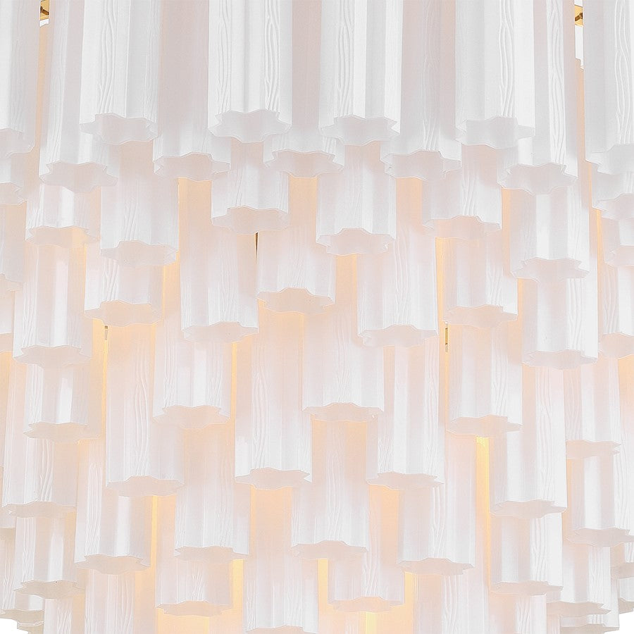 Crystorama Addis 28 Light 49" Chandelier, Aged Brass/White