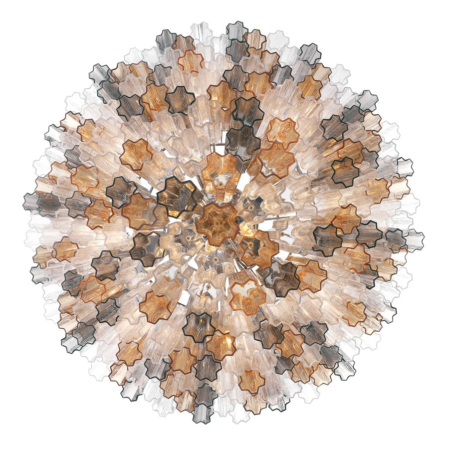 Crystorama Addis 28 Light 49" Chandelier, Polished Chrome/Autumn