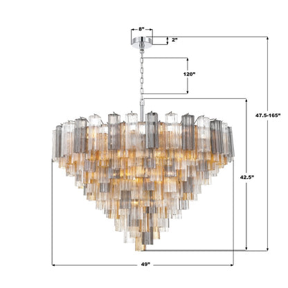 Crystorama Addis 28 Light 49" Chandelier, Polished Chrome/Autumn