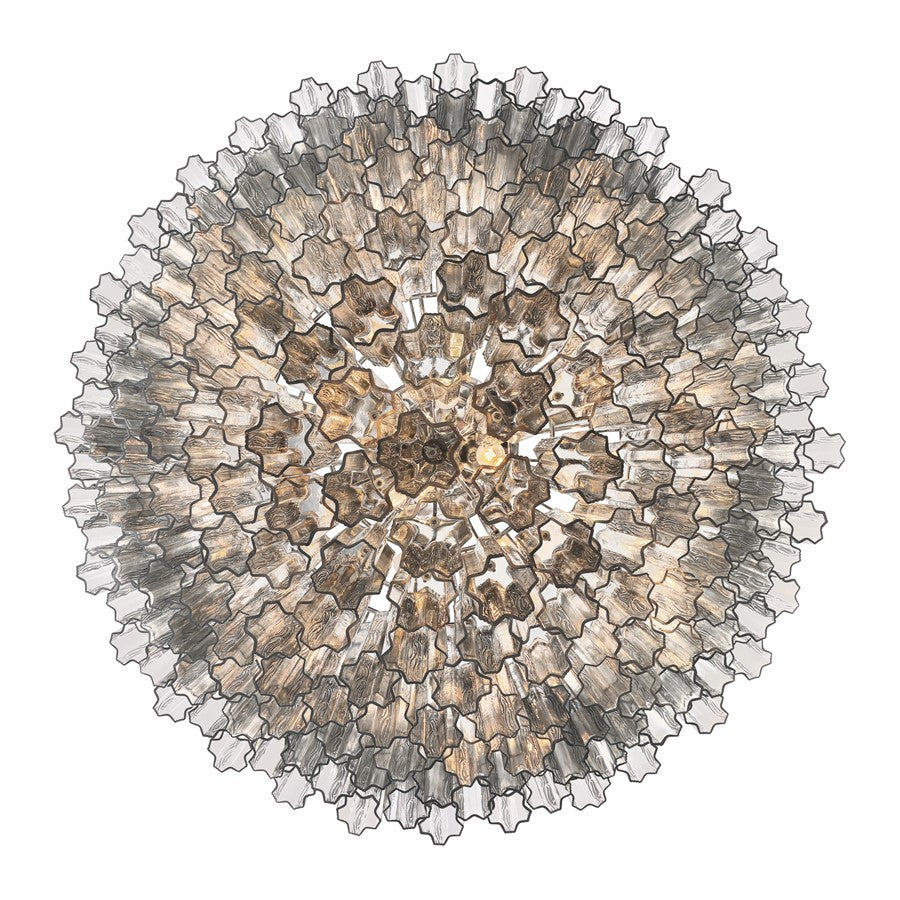Crystorama Addis 28 Light 49" Chandelier, Polished Chrome/Smoke