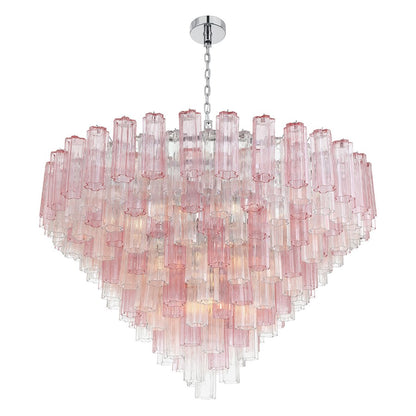 Crystorama Addis 28 Light 49" Chandelier, Polished Chrome/Spring
