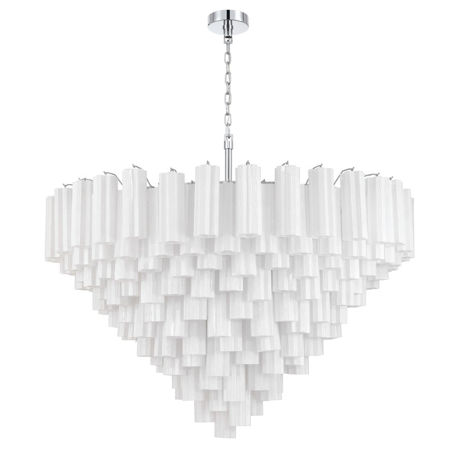 Crystorama Addis 28 Light 49" Chandelier, Polished Chrome/White