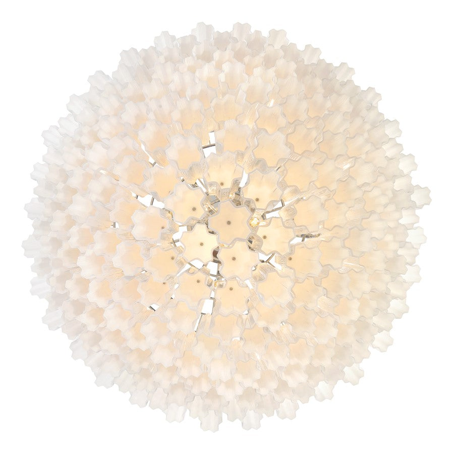 Crystorama Addis 28 Light 49" Chandelier, Polished Chrome/White