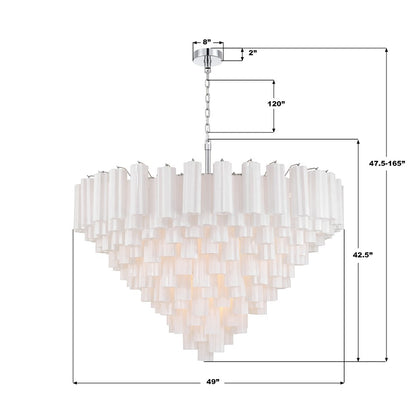 Crystorama Addis 28 Light 49" Chandelier, Polished Chrome/White