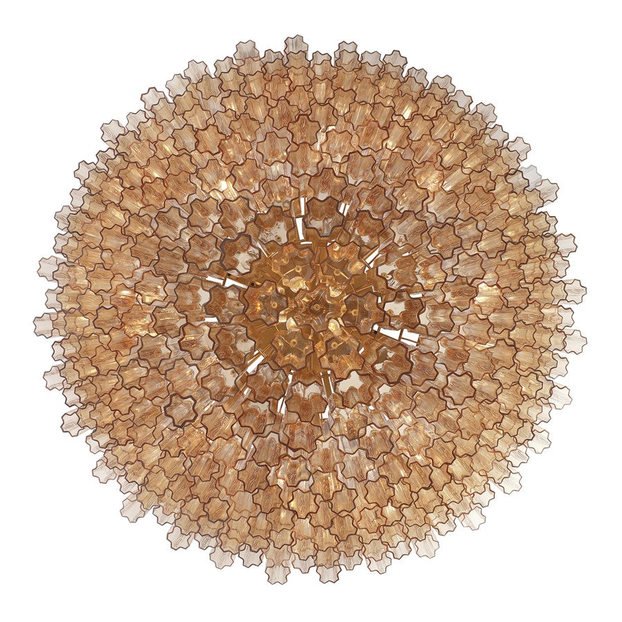Crystorama Addis 40 Light 62" Chandelier, Aged Brass/Amber