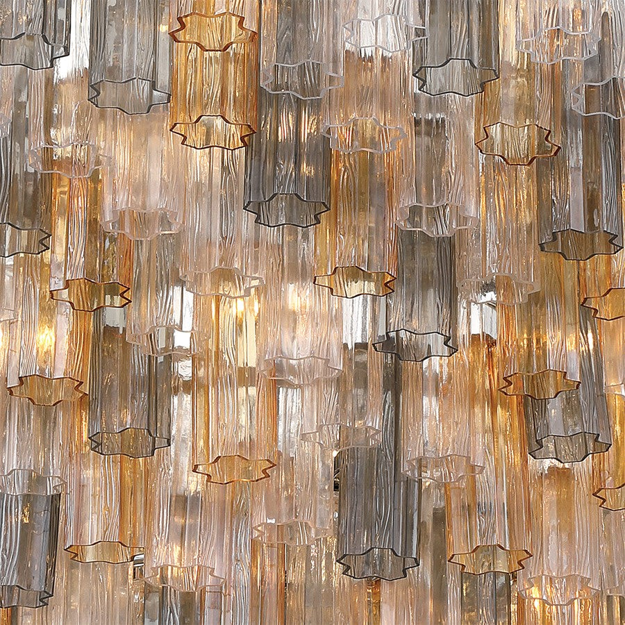 Crystorama Addis 40 Light 62" Chandelier, Aged Brass/Autumn